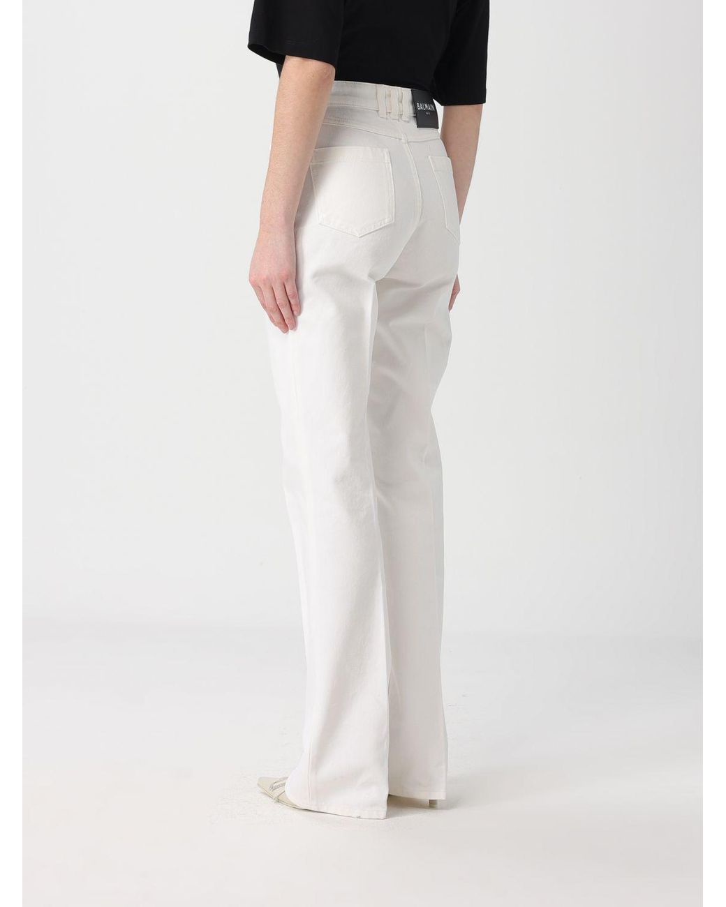 Balmain White Cotton Trousers