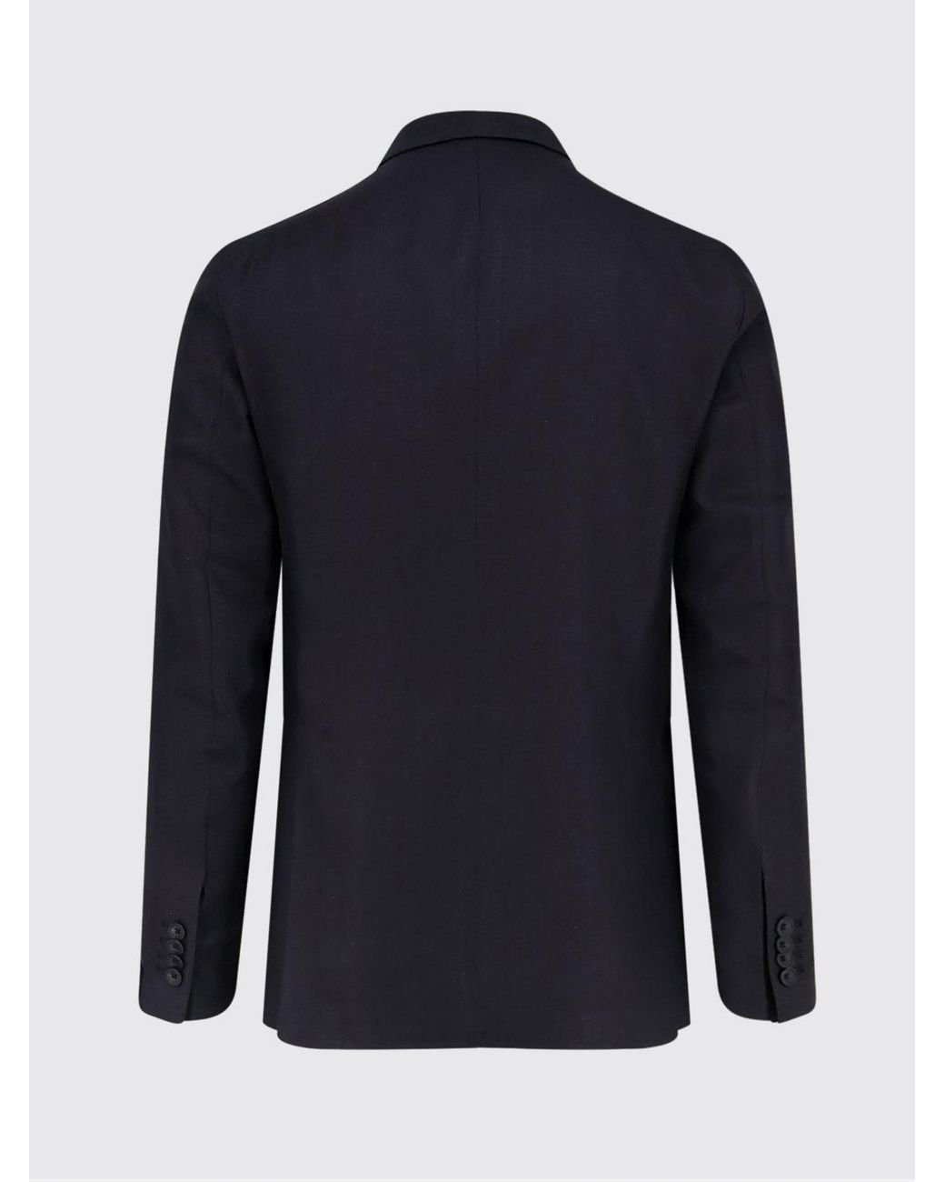 Tagliatore Black Double-Breasted Virgin Wool Blend Blazer for men