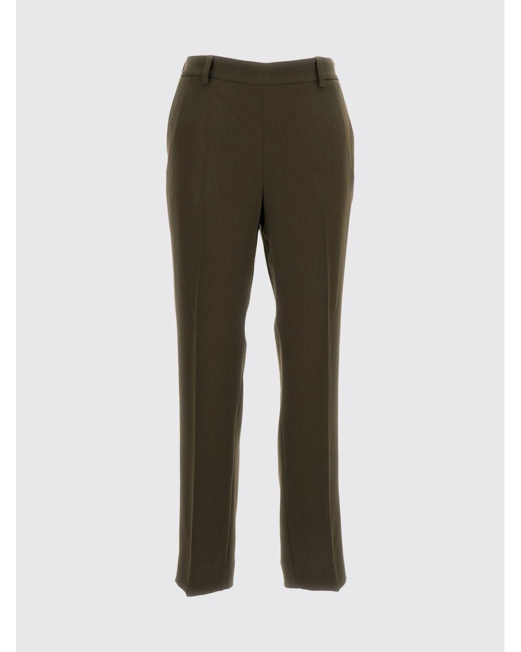Alberto Biani Green Slim Fit Crêpe Chino Trousers With Side Zip