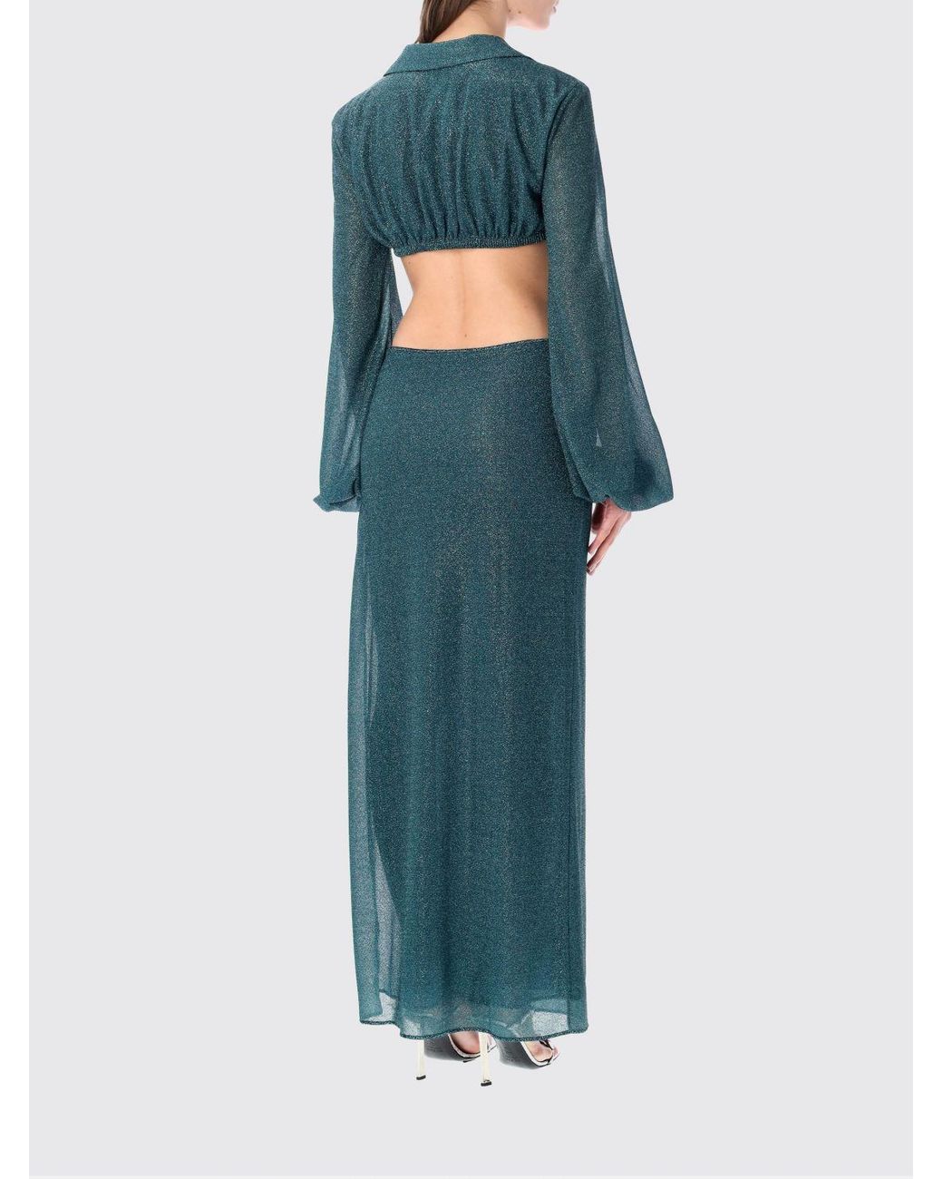 Oseree Blue Lurex Viscose Dress