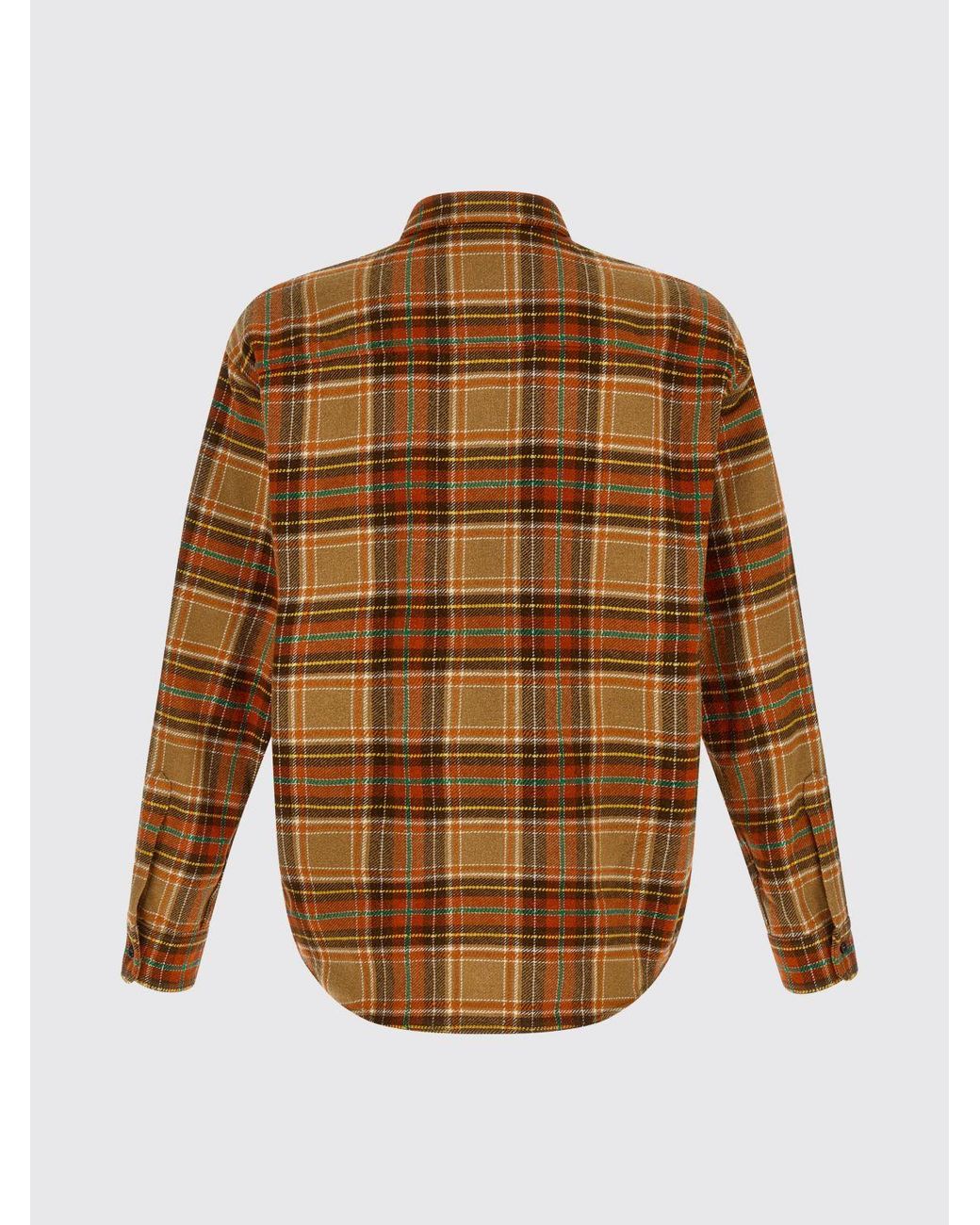 DSquared² Brown Relaxed Fit Tartan Wool-Blend Shirt With Flap Pockets for men