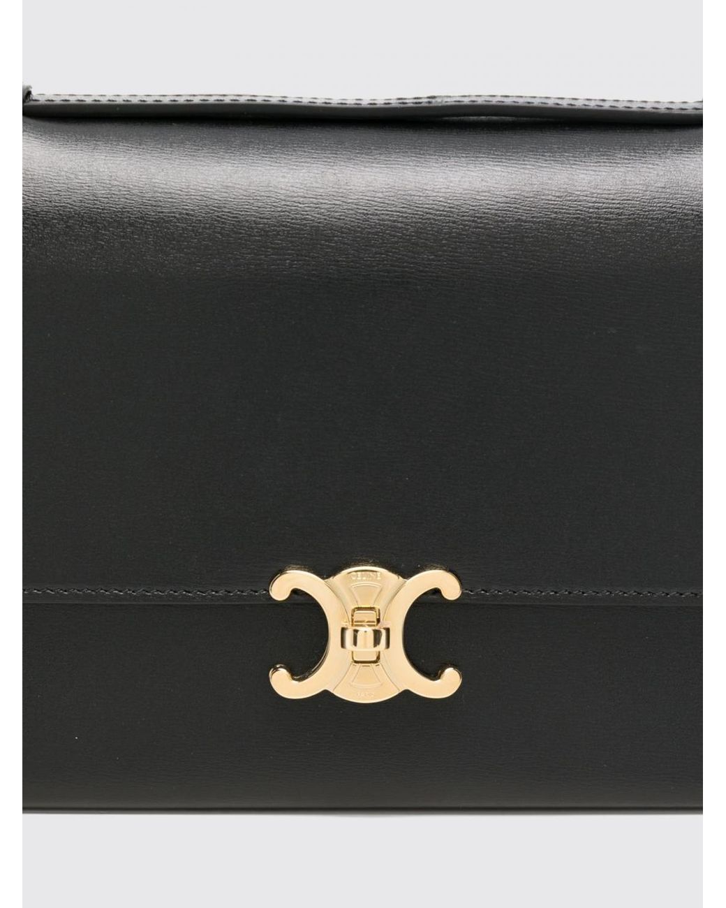 Céline White Triomphe Monogram Calfskin Crossbody Bag