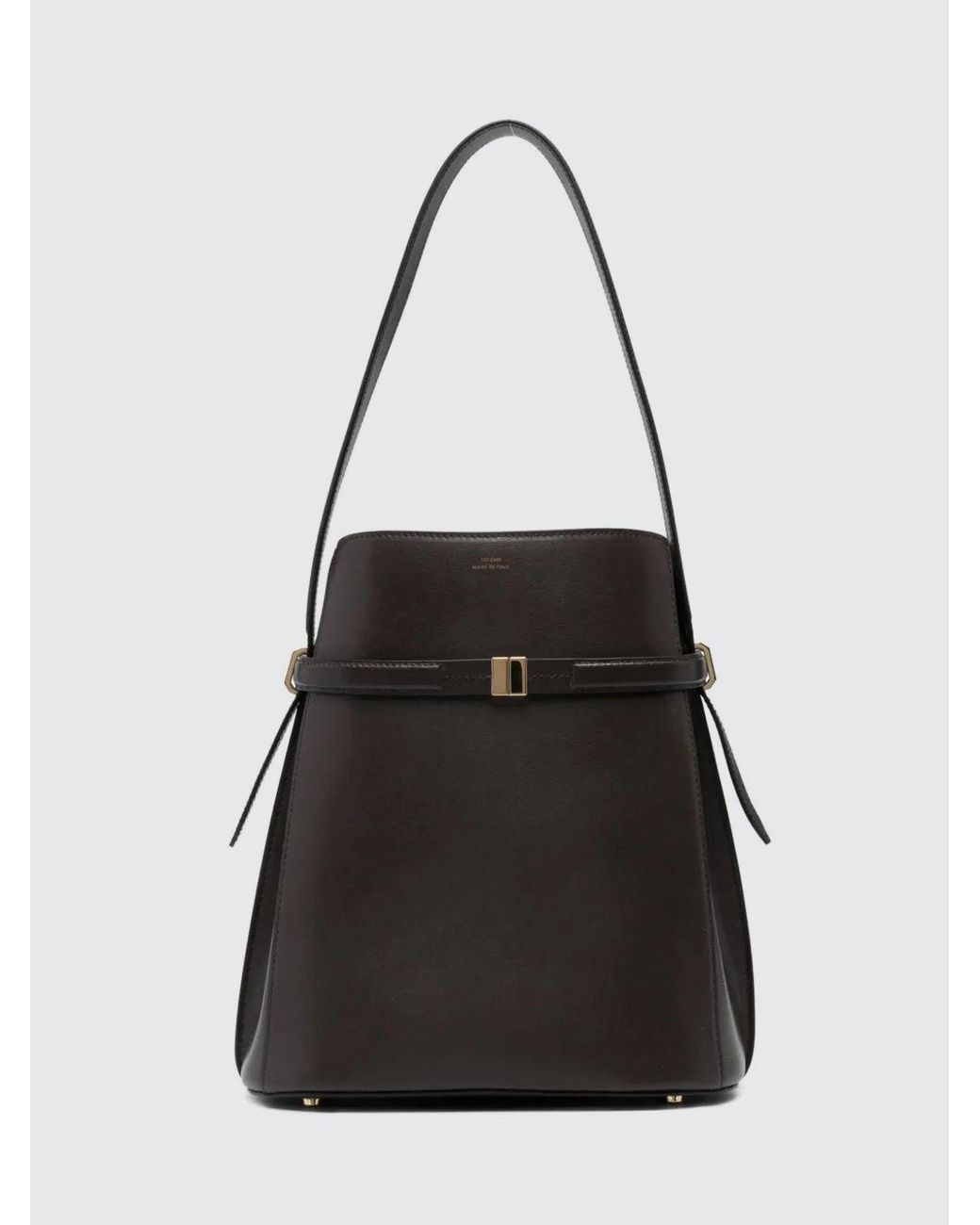 Totême Black Leather Bucket Bag