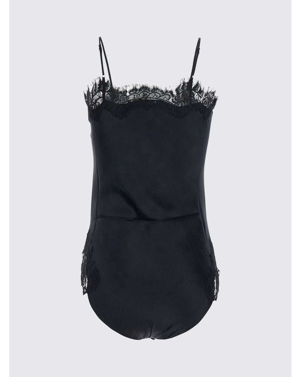 Gold Hawk Blue V-Neck Slim Fit Jersey Bodysuit With Lace Inserts