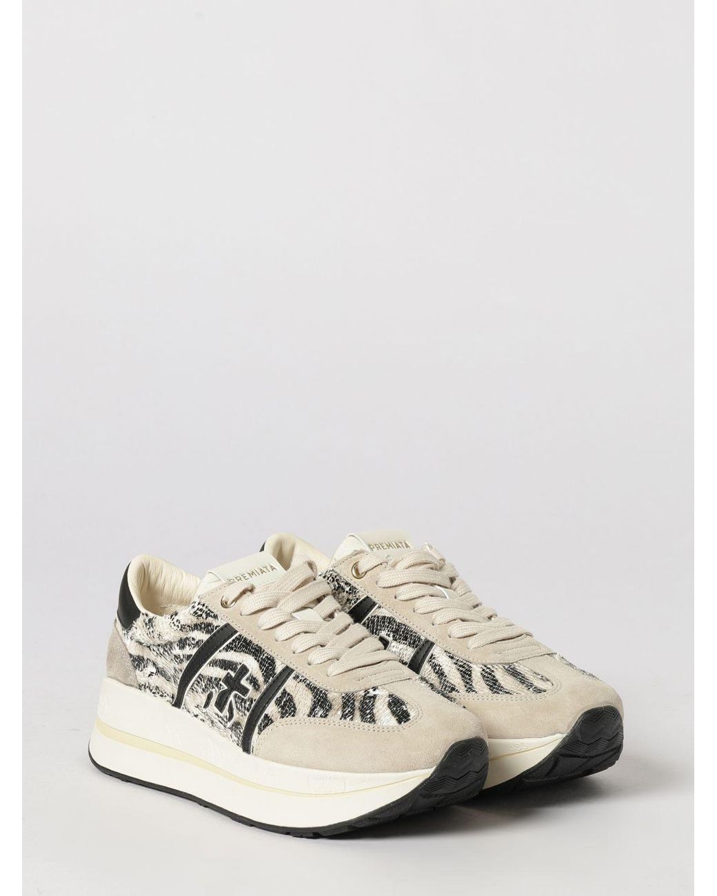 Premiata White Bethcoin Suede Sneakers