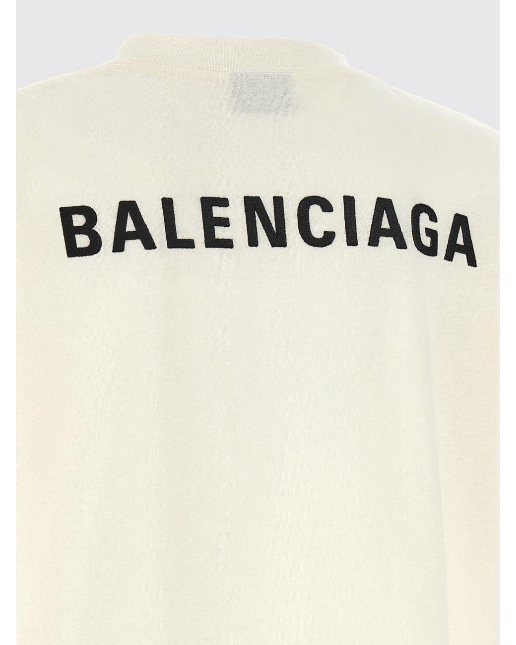 Balenciaga White Cotton T-Shirt With Logo
