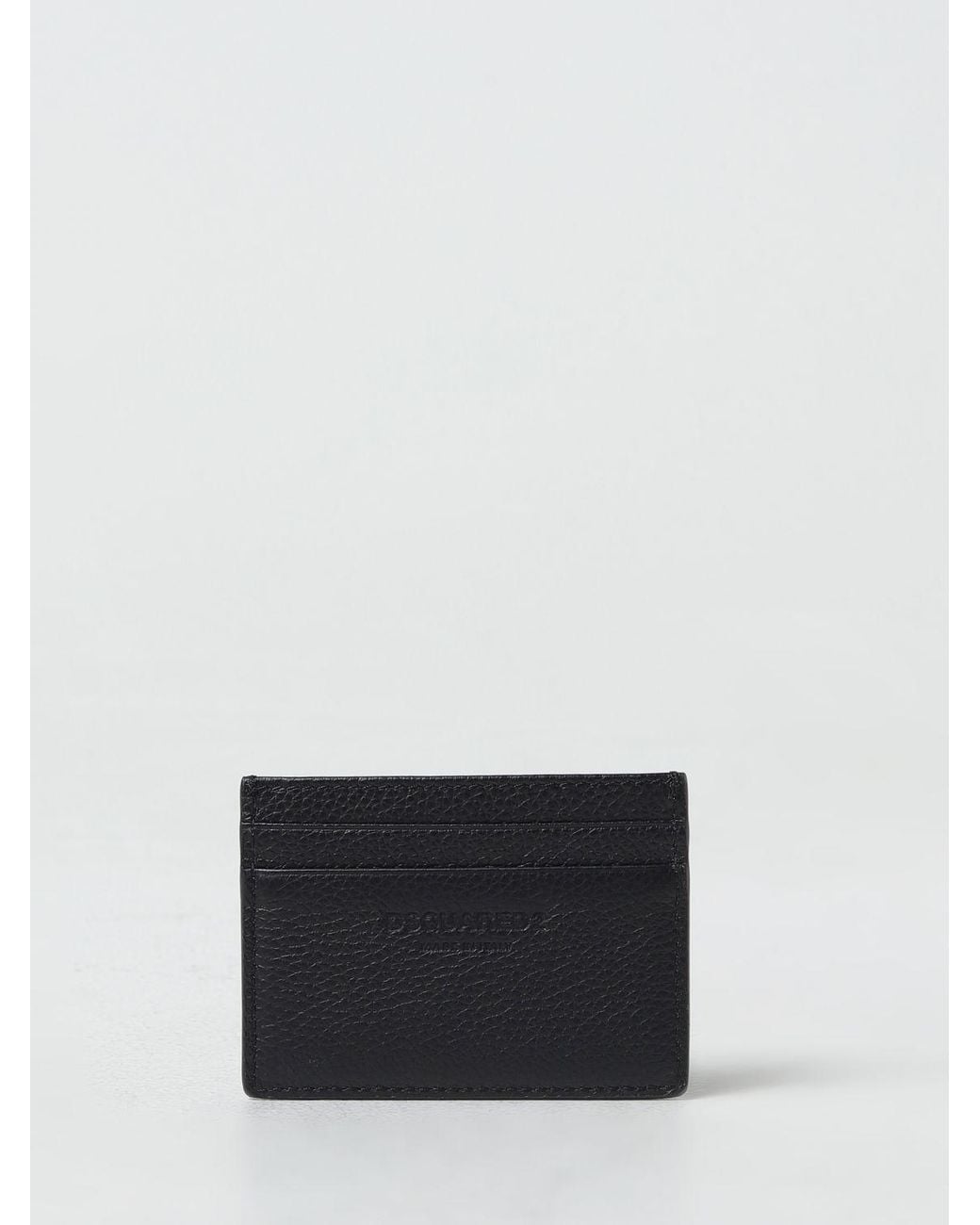 DSquared² White Grained Leather Credit Card Holder for men