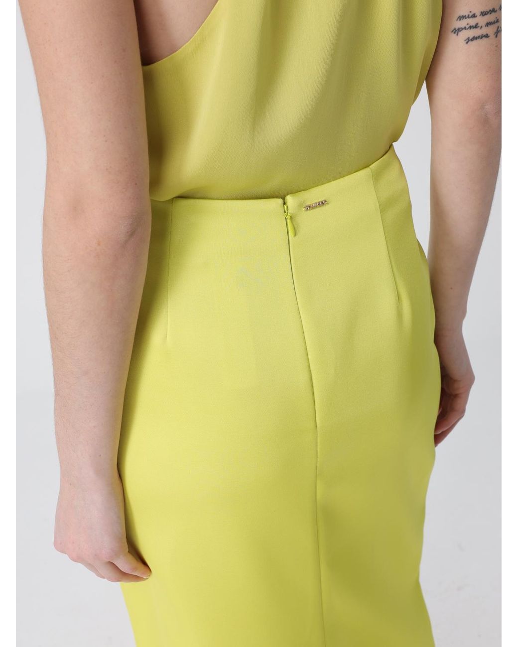 Twinset Yellow Viscose Skirt