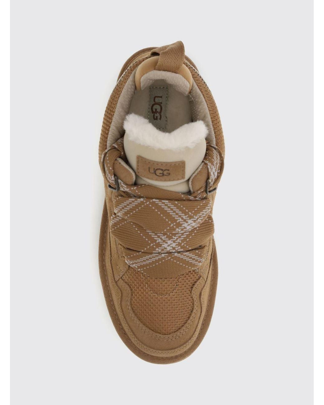 Ugg Brown Lo Lowmel Low-Top Suede Trainers With Wool Interior