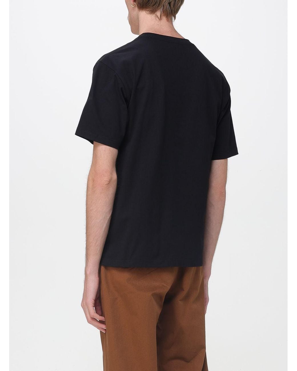 Valentino Black Cotton T-Shirt With Logo for men
