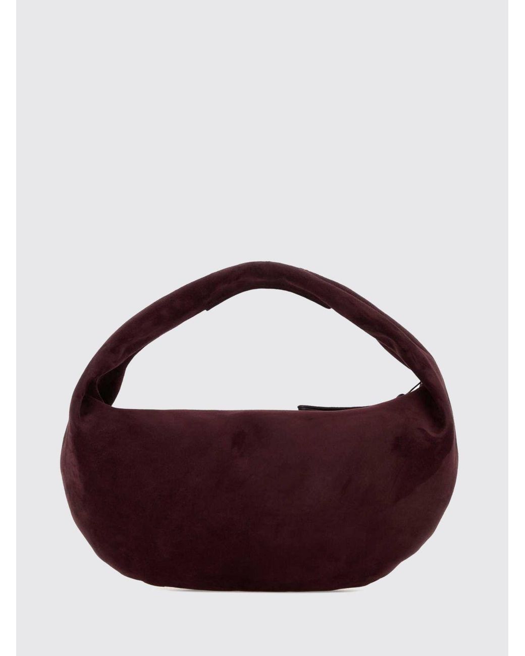 Khaite Purple Olivia Suede Handbag With A Rounded Hobo Shape