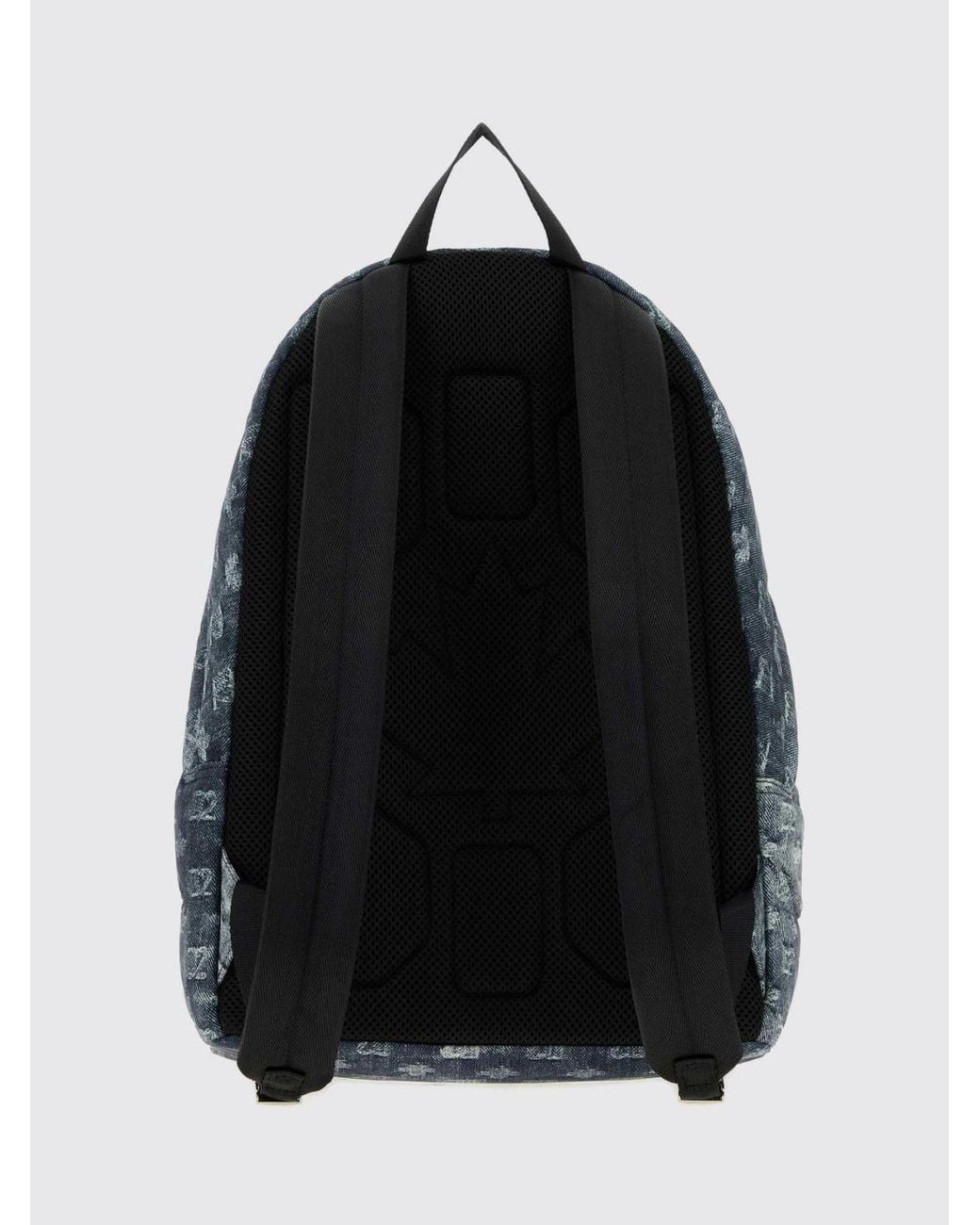 DSquared² Blue D2 Denim Backpack With Embroidered Logo And External Pocket for men