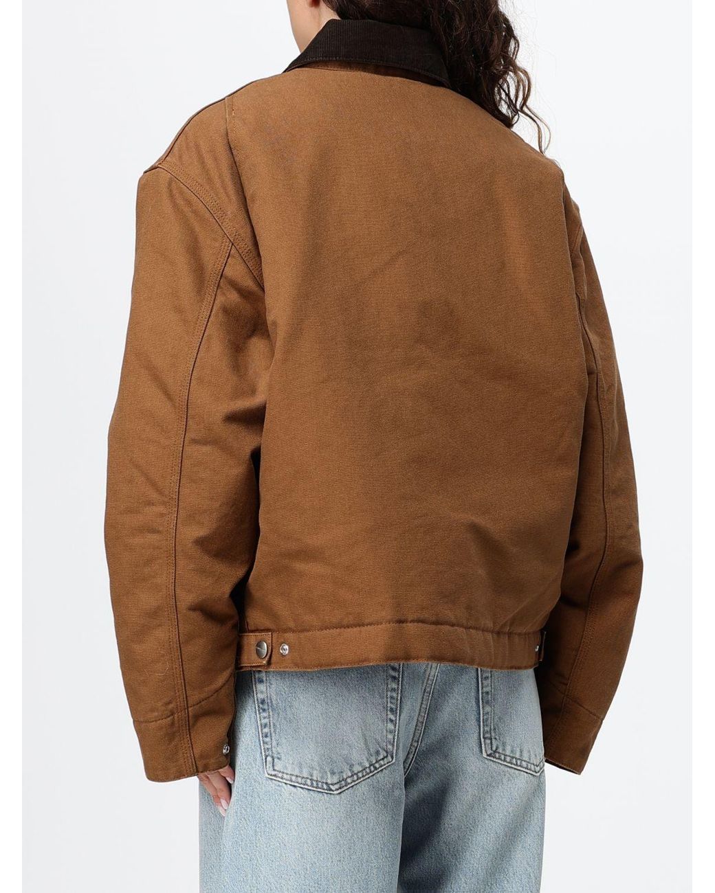 Carhartt Brown Og Detroit Organic Cotton Canvas Jacket With Velvet Collar