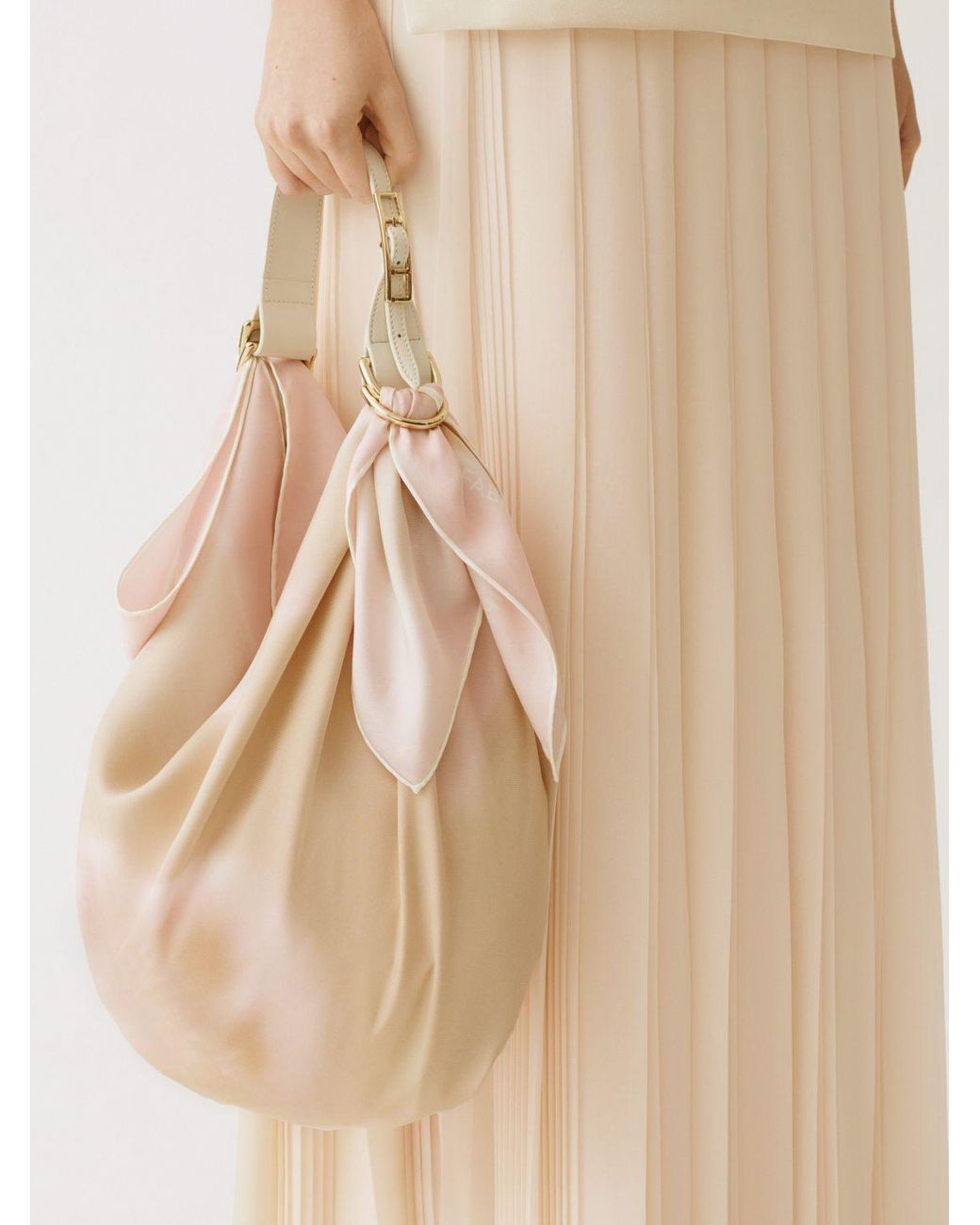 Fabiana Filippi Natural Floral Print Silk Foulard
