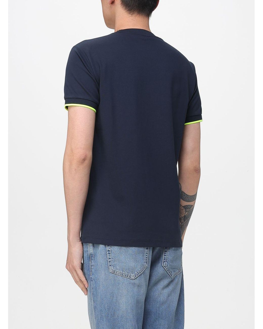 Sun 68 Blue Cotton T-Shirt for men