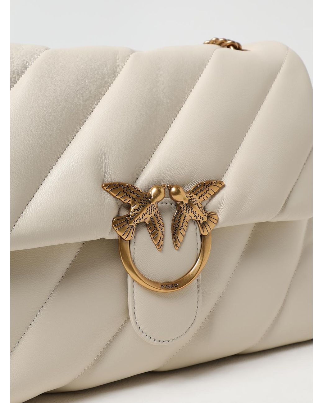 Pinko Natural Love Puff Quilted Nappa Leather Crossbody Bag