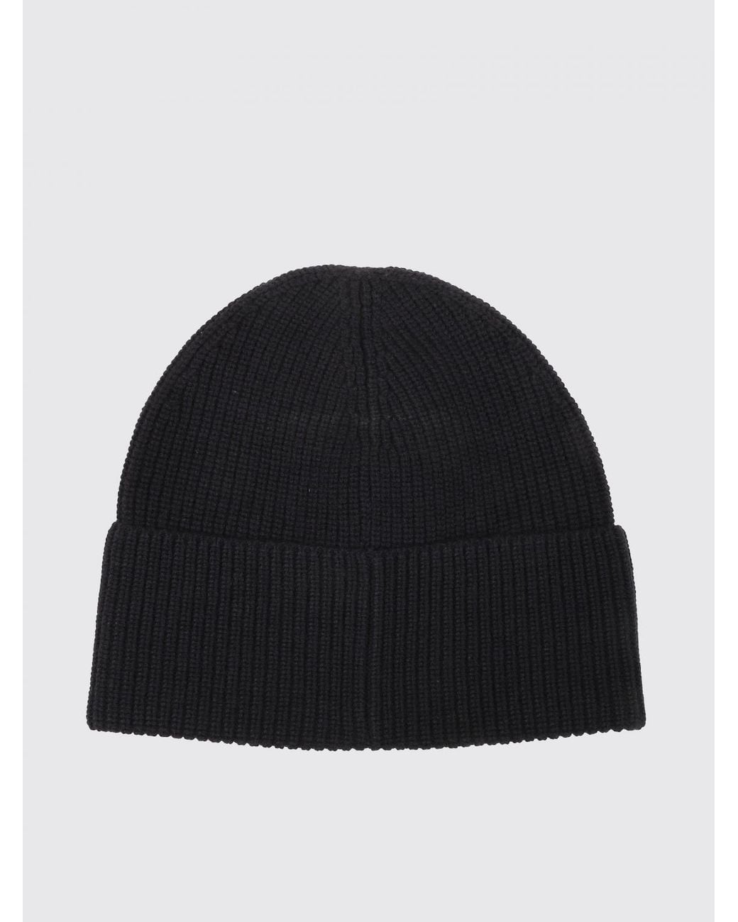 Autry Black Wool Beanie Hat With Cuffed Hem And A Front Applied Logo Patch for men