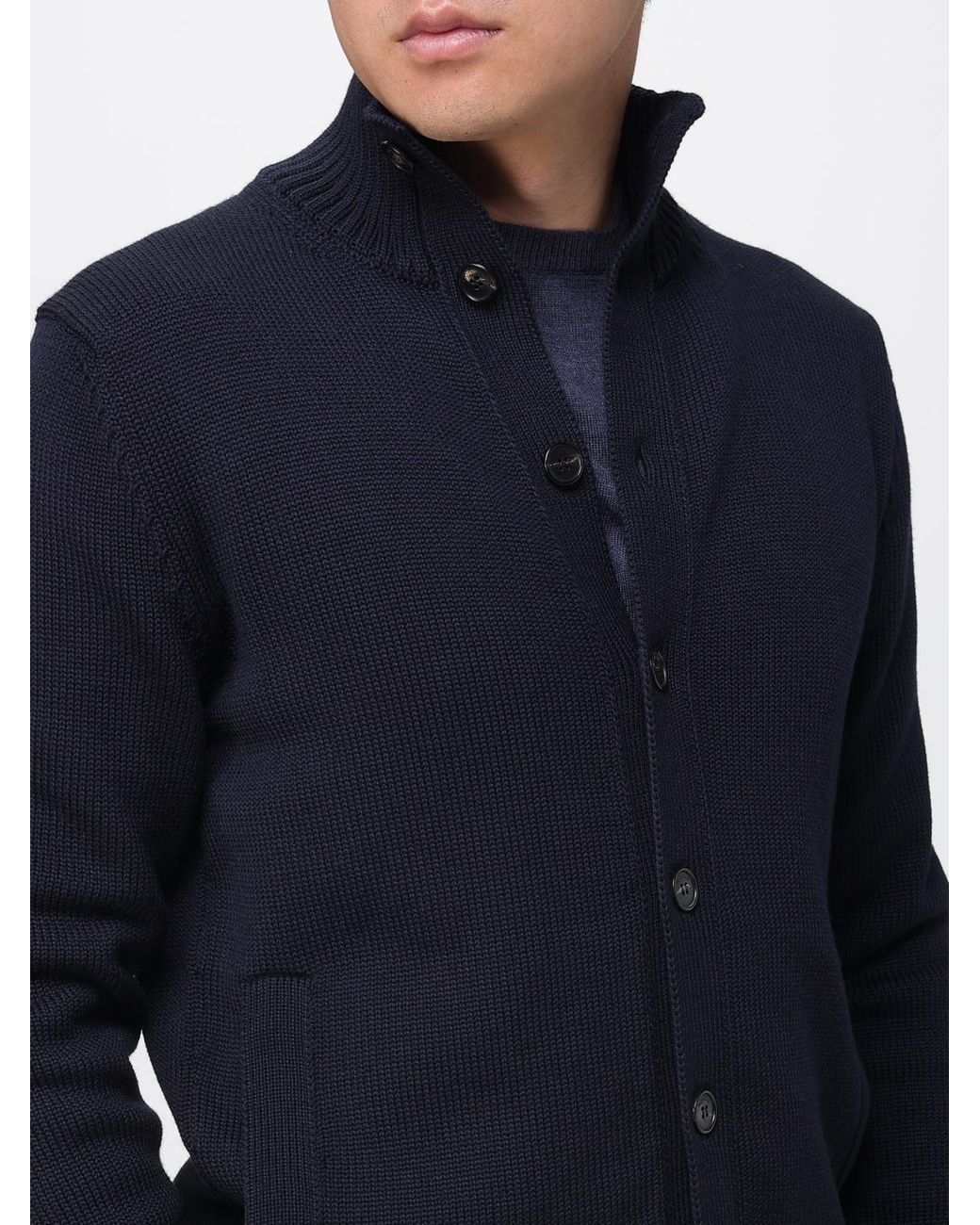 Zanone Blue Wool Turtleneck Sweater for men