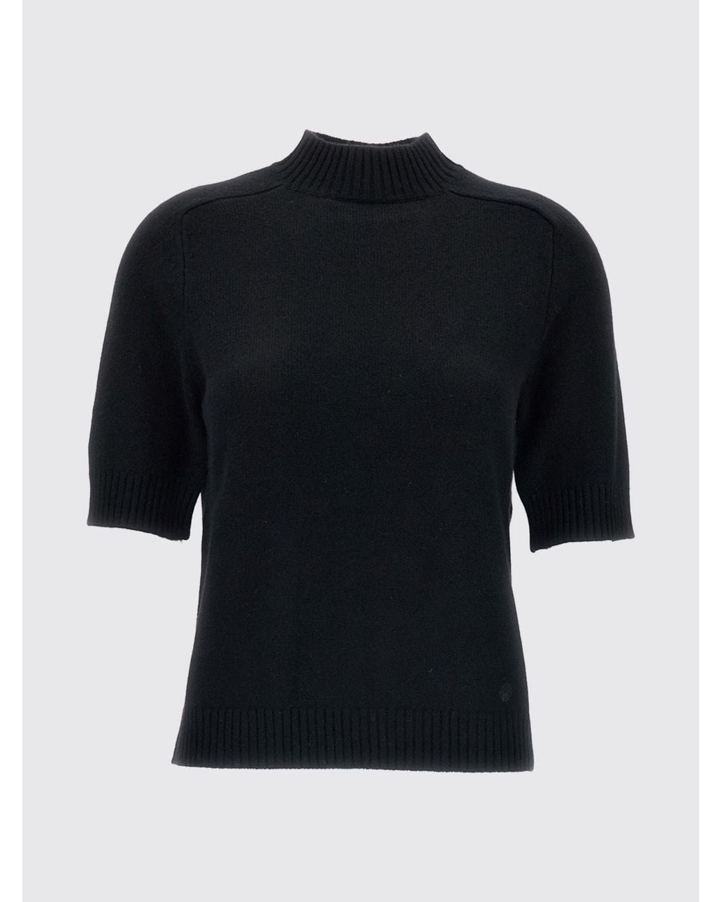 Loulou de Saison Blue Ruth Slim Fit Short-Sleeved Turtleneck