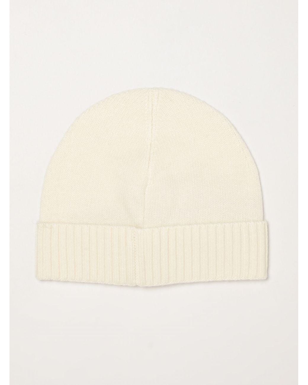 Peuterey Beanie-Mütze Aus Woll-Kaschmir-Mischung Mit Umschlag Und Logo-Patch in Natural für Herren