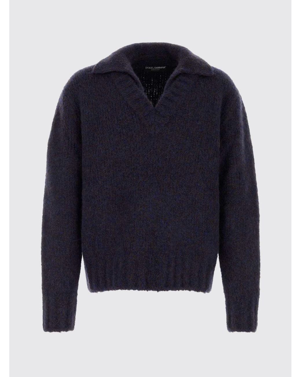 Dolce & Gabbana Blue Dolce &Amp Gabbana V-Neck Long-Sleeved Jumper for men