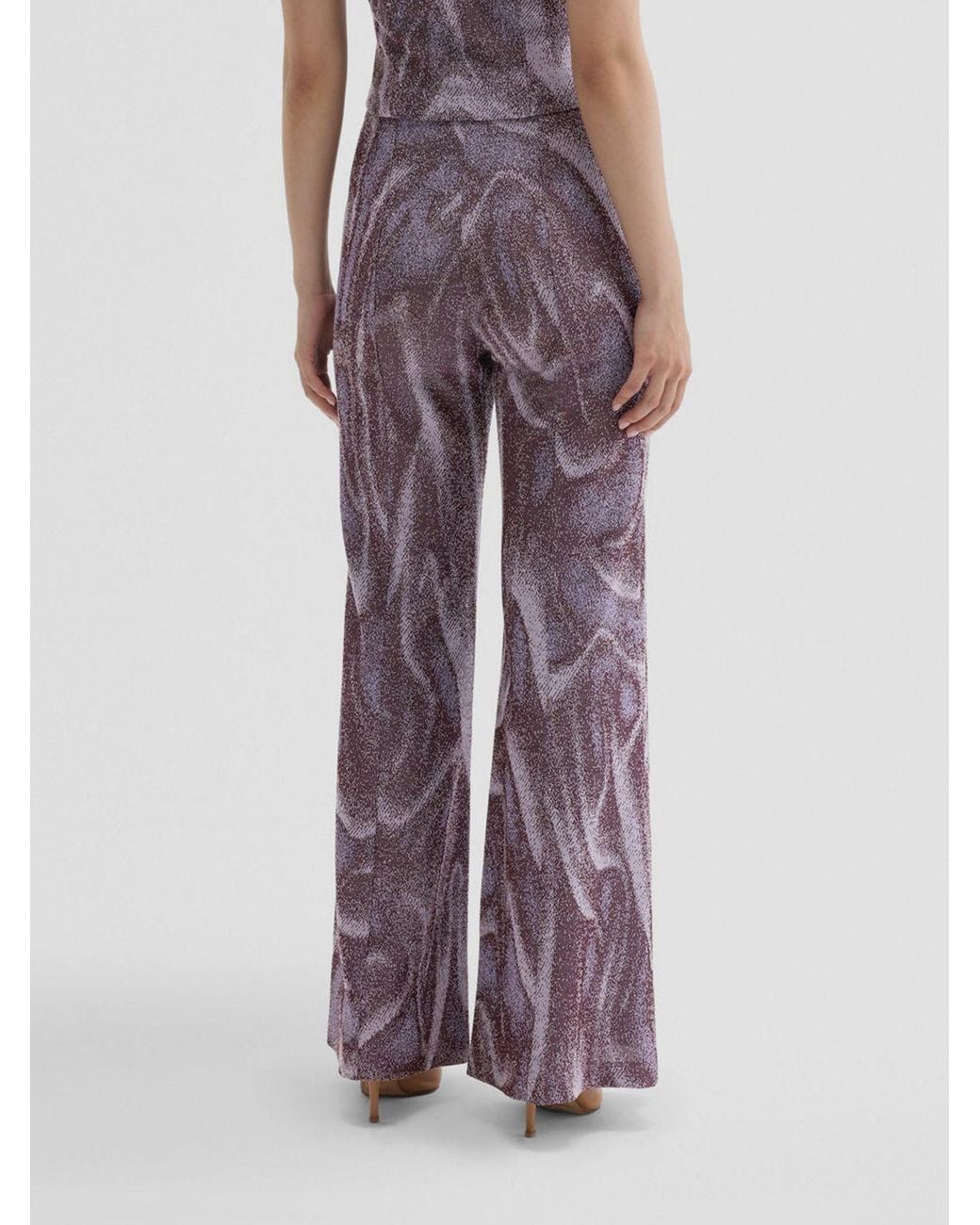 MACCAPANI Purple Easy Printed Flared Trousers