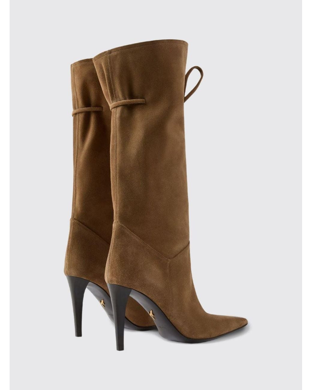 Giuseppe Zanotti Brown Suede Knee-High Boots With Stiletto Heel