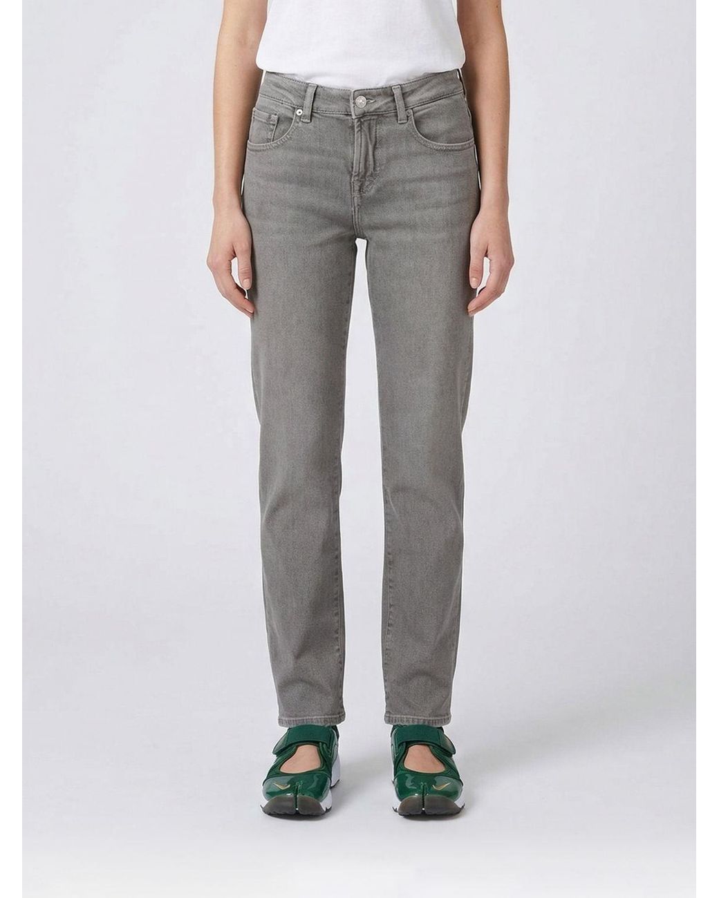 7 For All Mankind Gray Slim Fit Stretch Denim Jeans