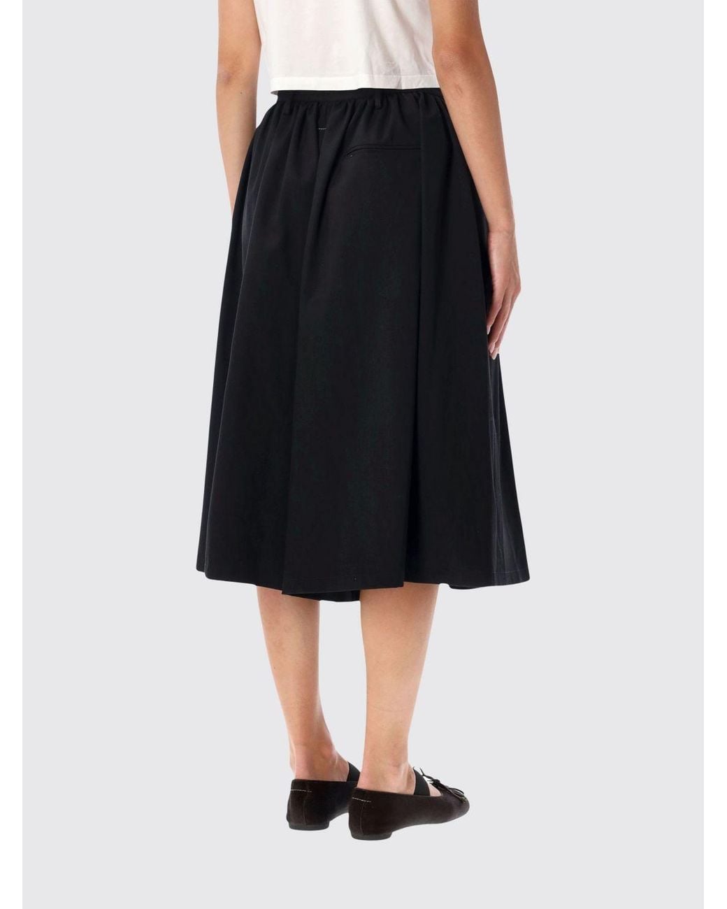 MM6 by Maison Margiela Black High-Waisted Wide Leg Bermuda Shorts