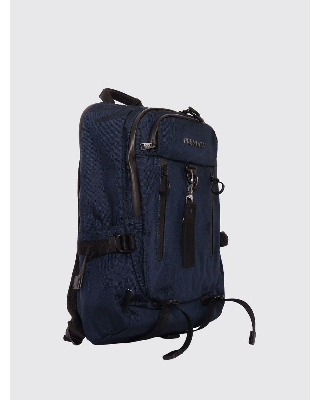 Premiata Blue Ventura Nylon Backpack With Leather Inserts And Laptop Pocket for men