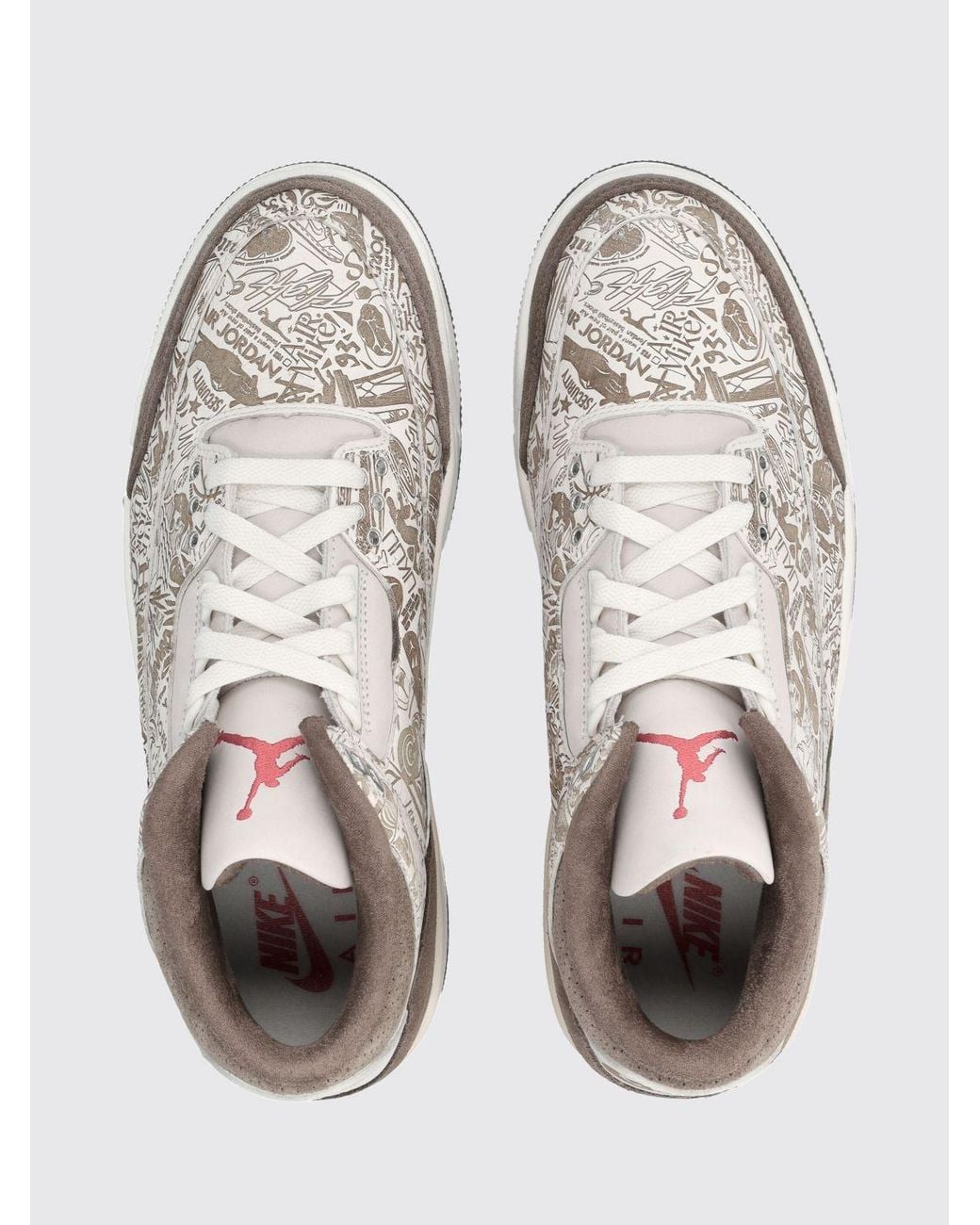 Nike White Air Jordan 3 Retro High-Top Leather Trainers With Graphic Print for men
