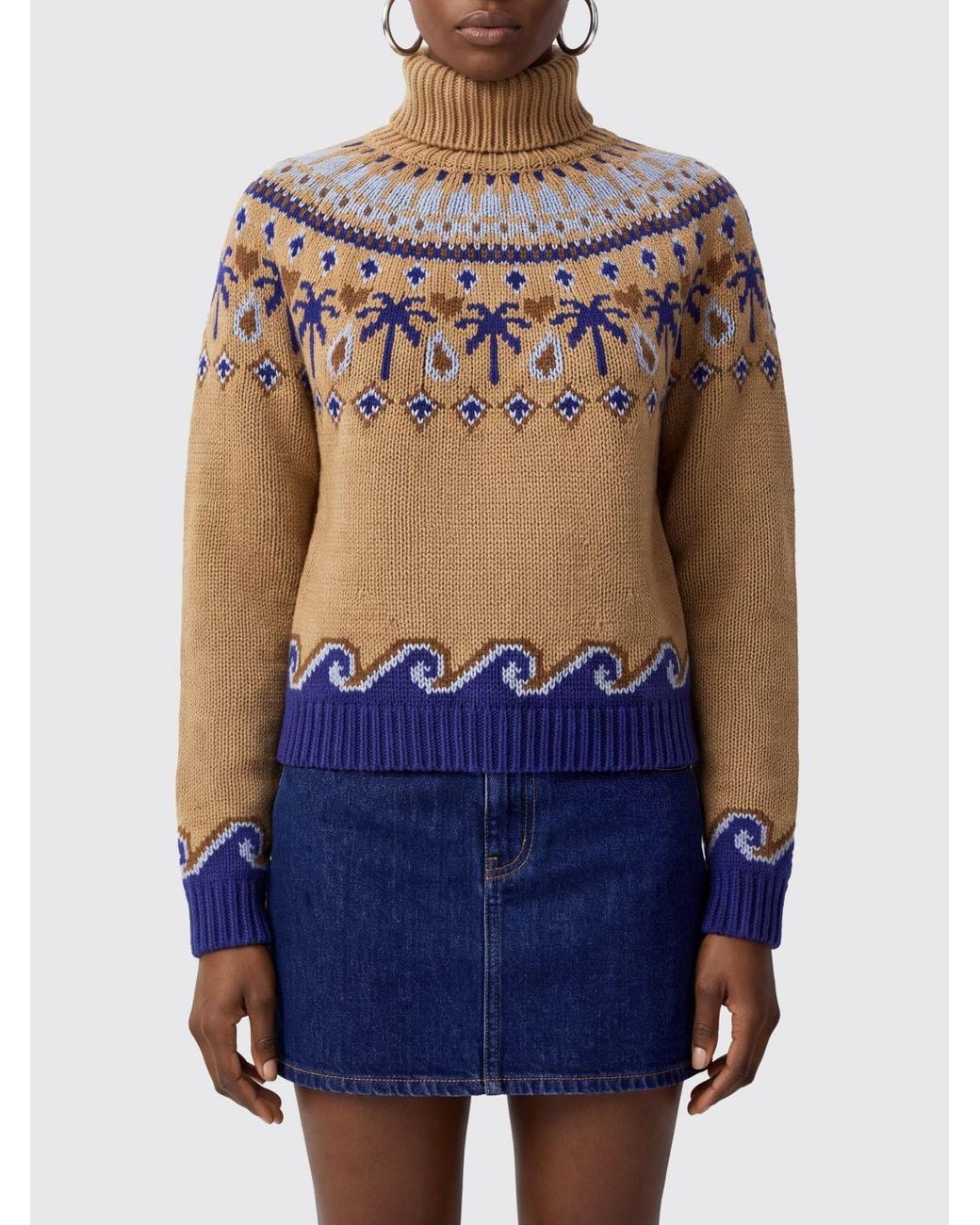 Alanui Blue Turtleneck Sweater