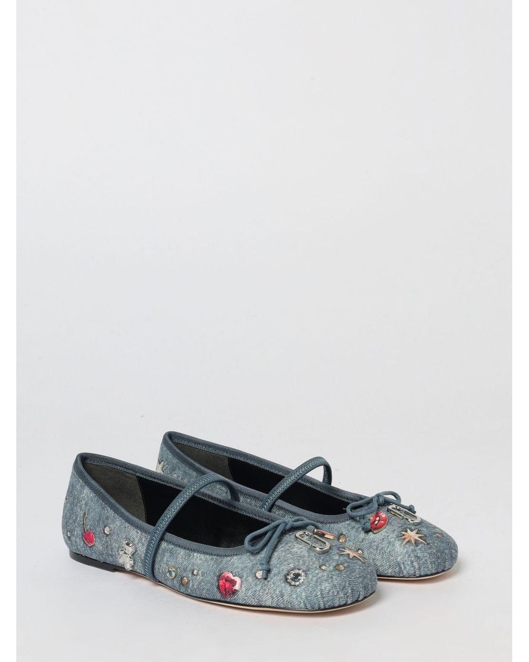 Marc Jacobs White Cotton The Trinket Charm Sabrina Ballerinas