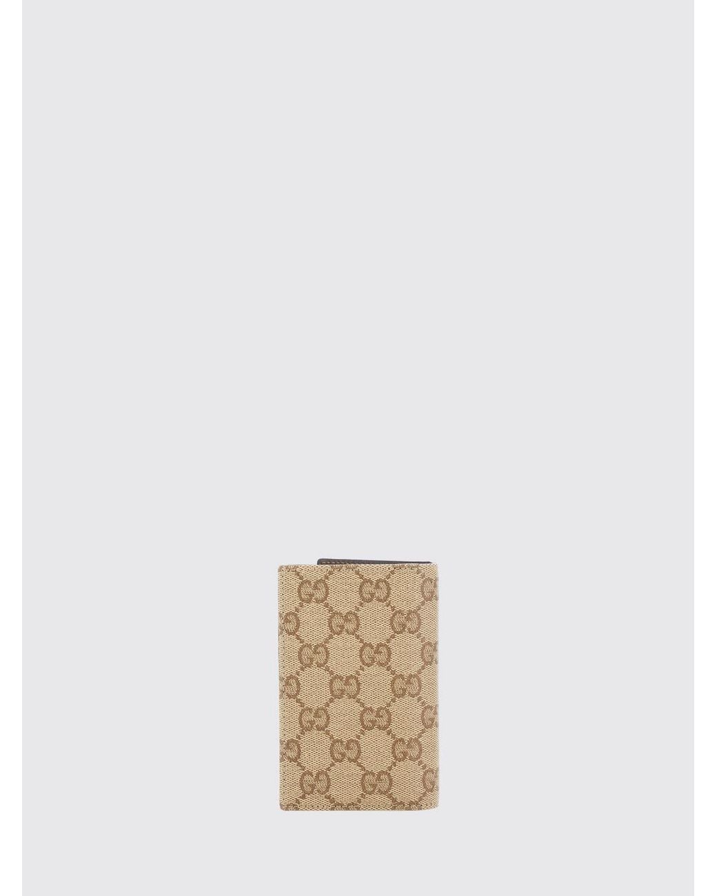 Gucci White Gg Supreme Canvas Bifold Wallet With Monogram And Leather Interior for men