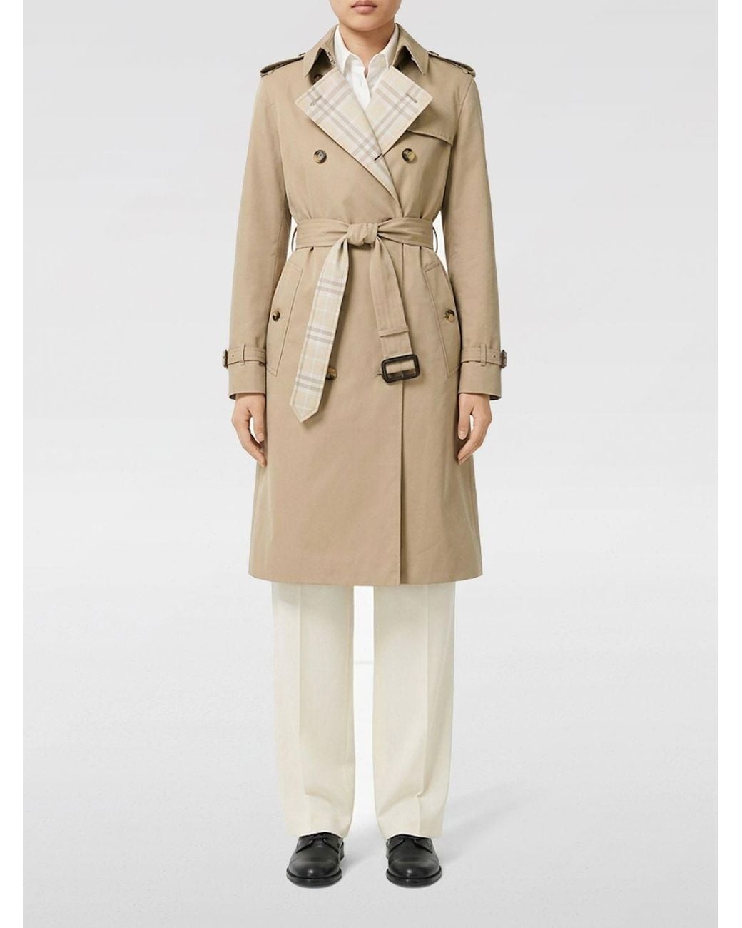 Burberry Natural Double-Breasted Trench Coat