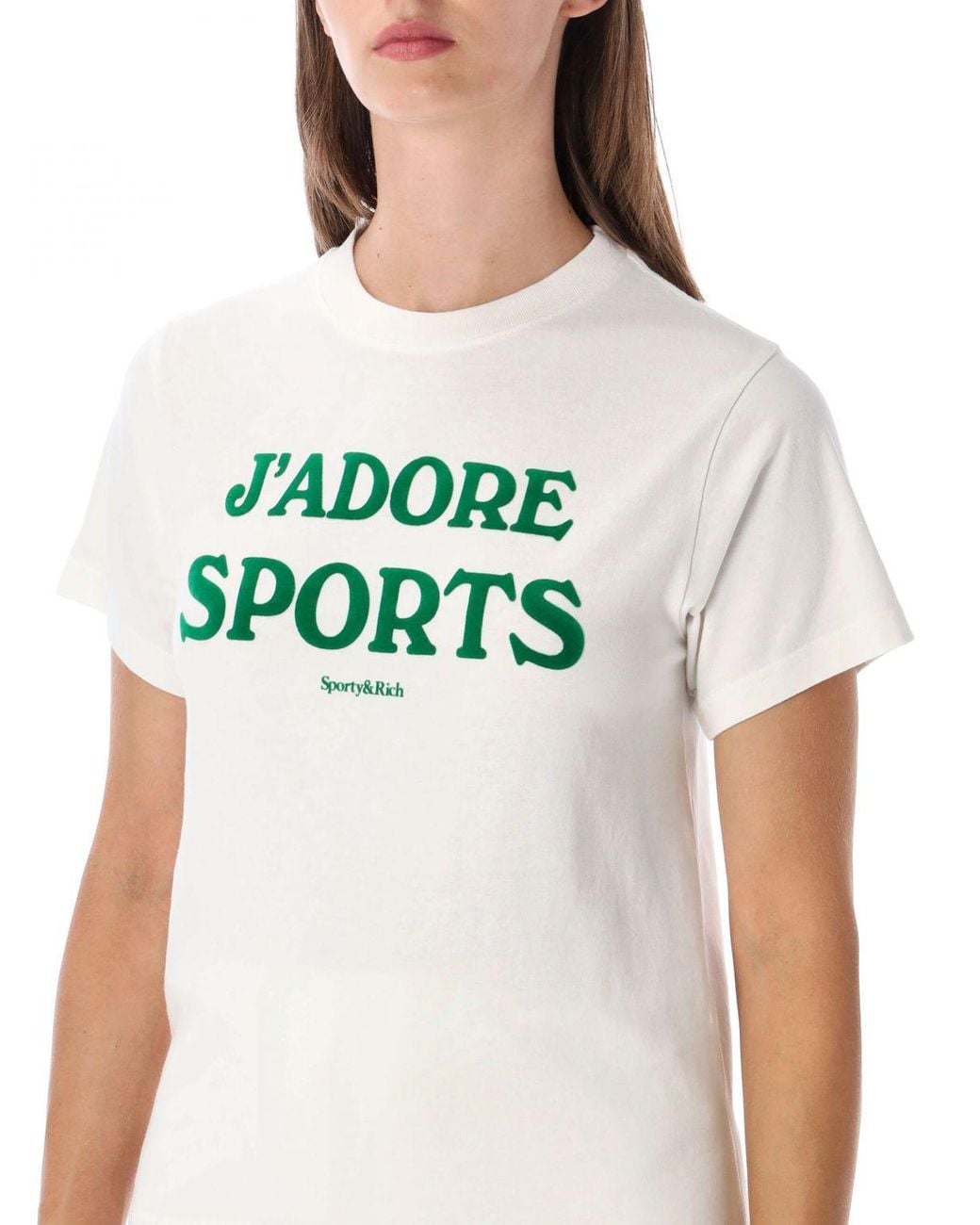 Sporty & Rich White Sporty &Amp Rich Slim Fit Cotton T-Shirt With Logo And Slogan Print