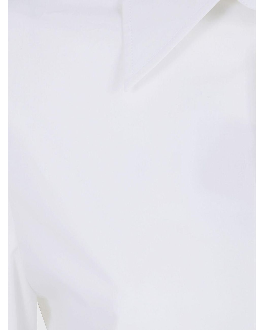 MM6 by Maison Margiela White Slim Fit Cotton Poplin Shirt With Patch Pocket