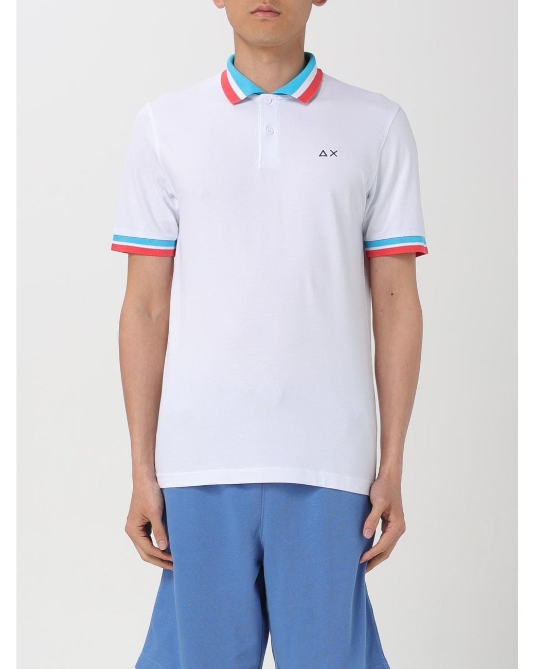Sun 68 White Polo Shirt for men