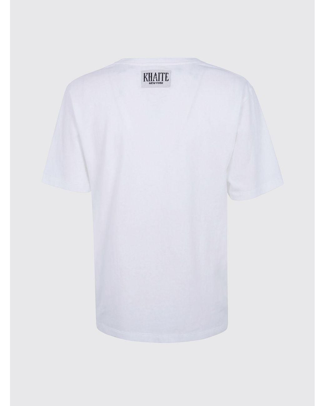 Khaite White Cotton Crew-Neck T-Shirt With Dropped Shoulders