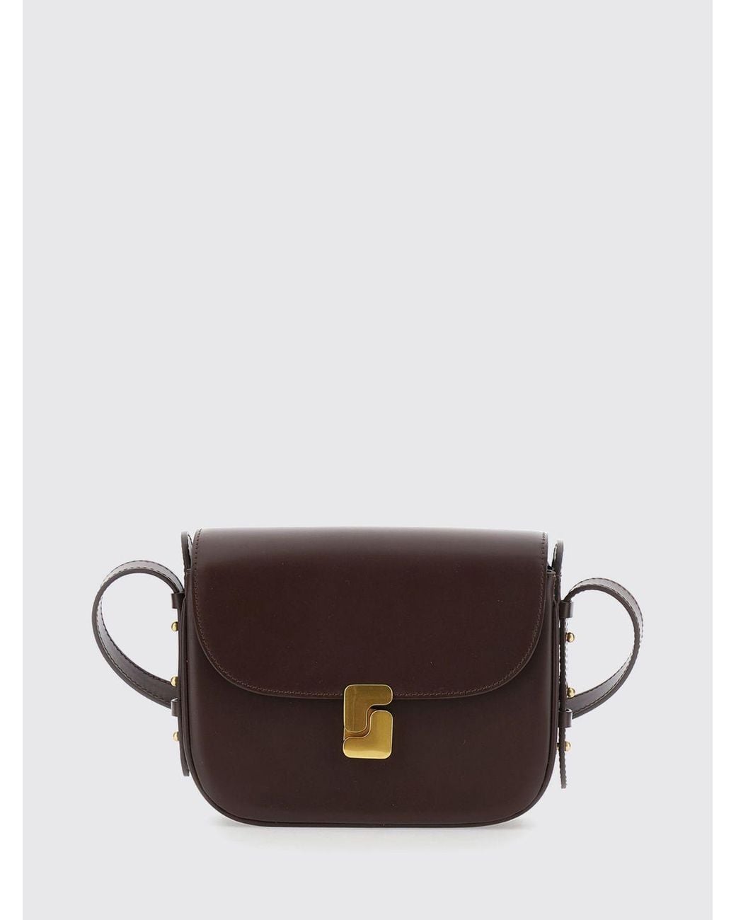 Soeur Brown Bellissima Smooth Leather Mini Crossbody Bag With Buckle