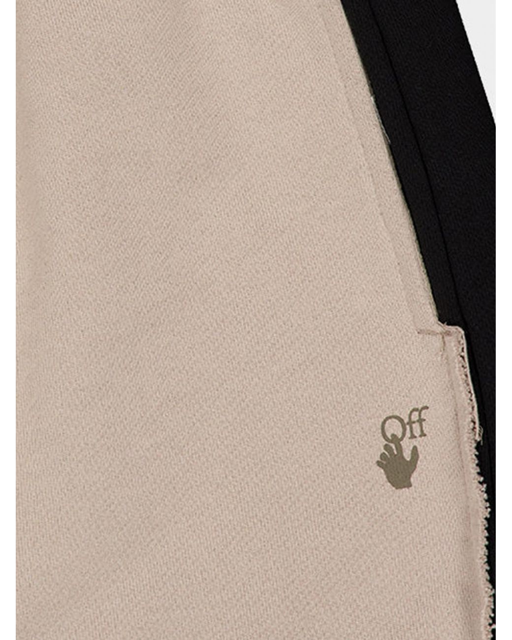 Off-White c/o Virgil Abloh Natural Striped Cotton Shorts With Diagonal Logo And Drawstring for men