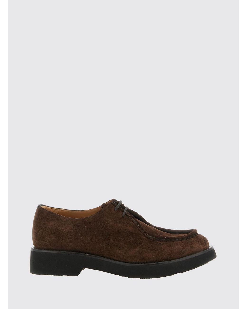 Church's Brown Nelly Suede Derby Shoes With Round Toe And Rubber Sole