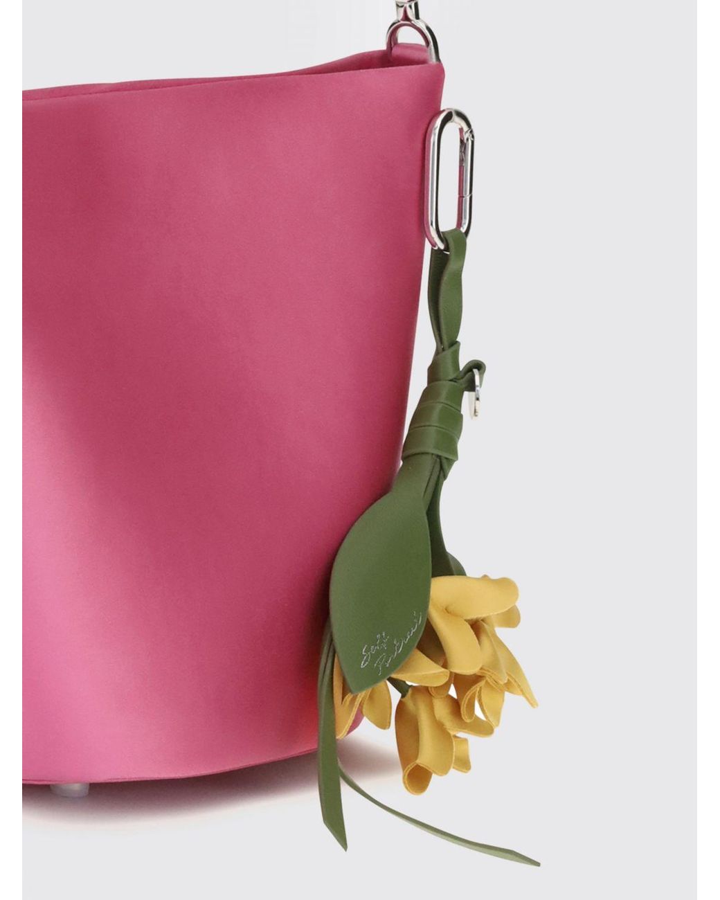 Self-Portrait Pink Satin Mini Handbag With Top Handle And Charm