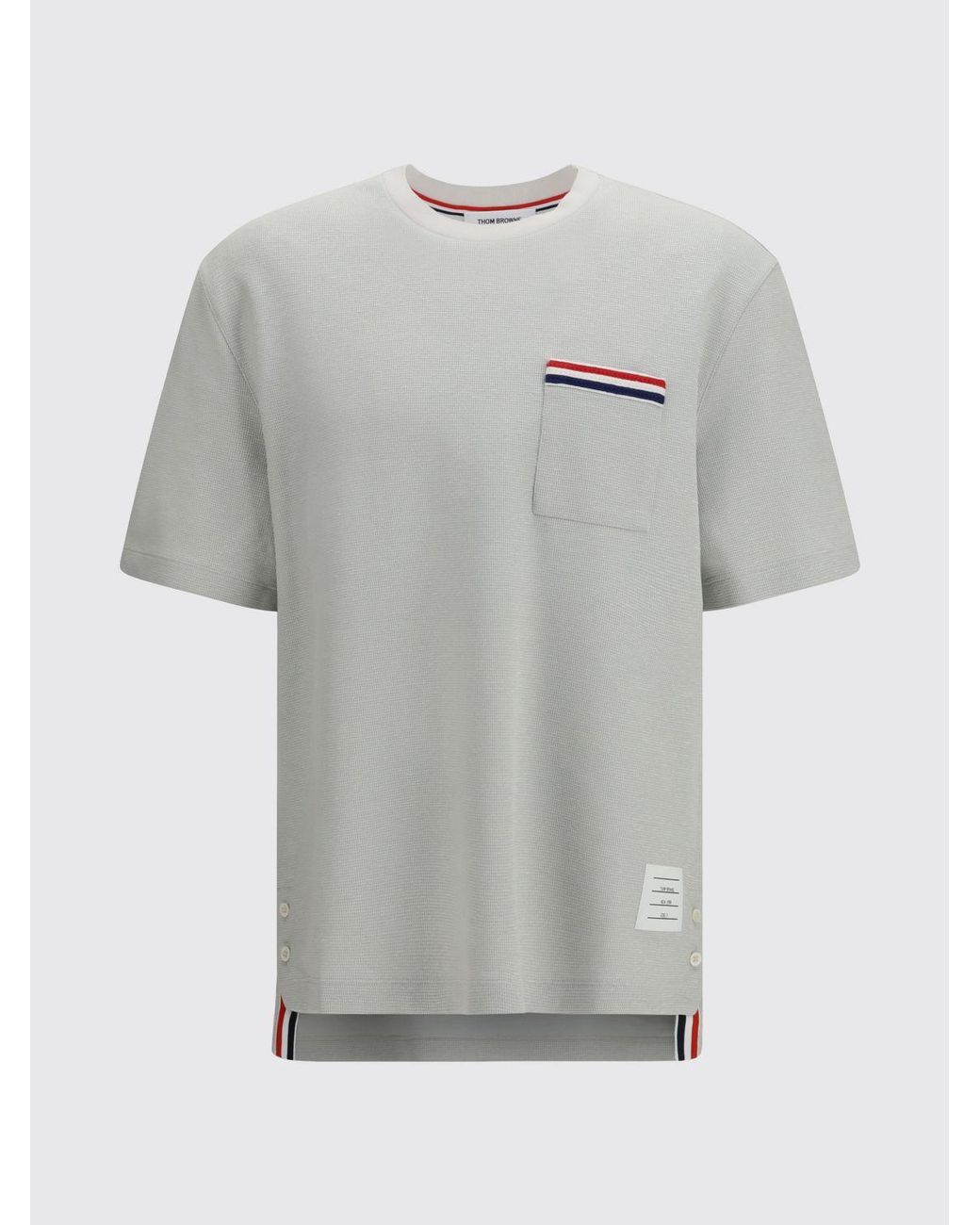 Thom Browne Gray Cotton Blend T-Shirt for men