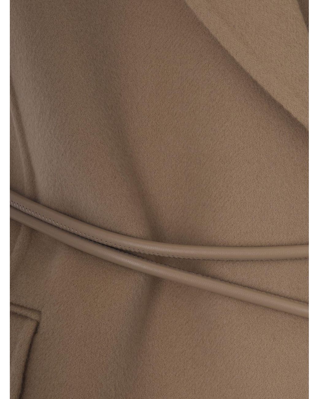 Sportmax Natural Belted Pure Virgin Wool Robe Vest