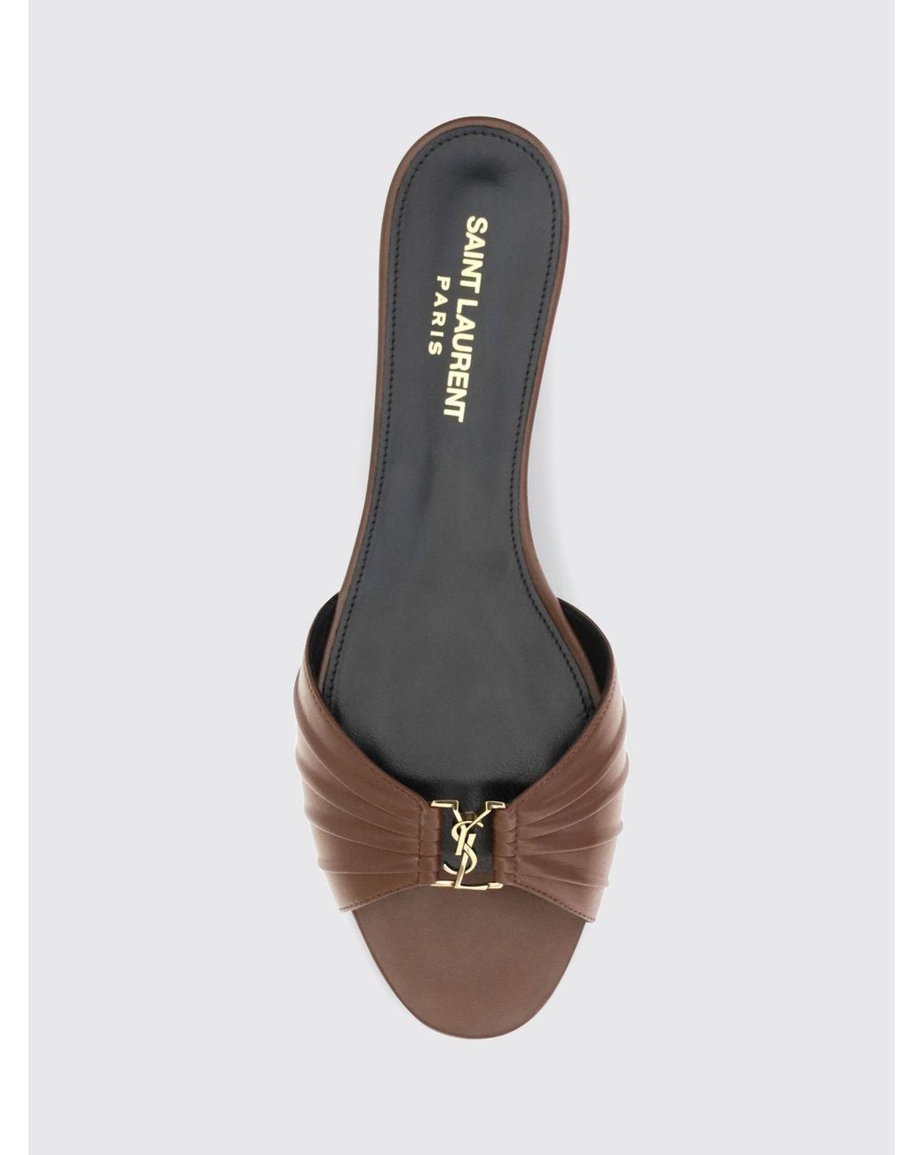 Saint Laurent Brown Babylone Flat Sandals