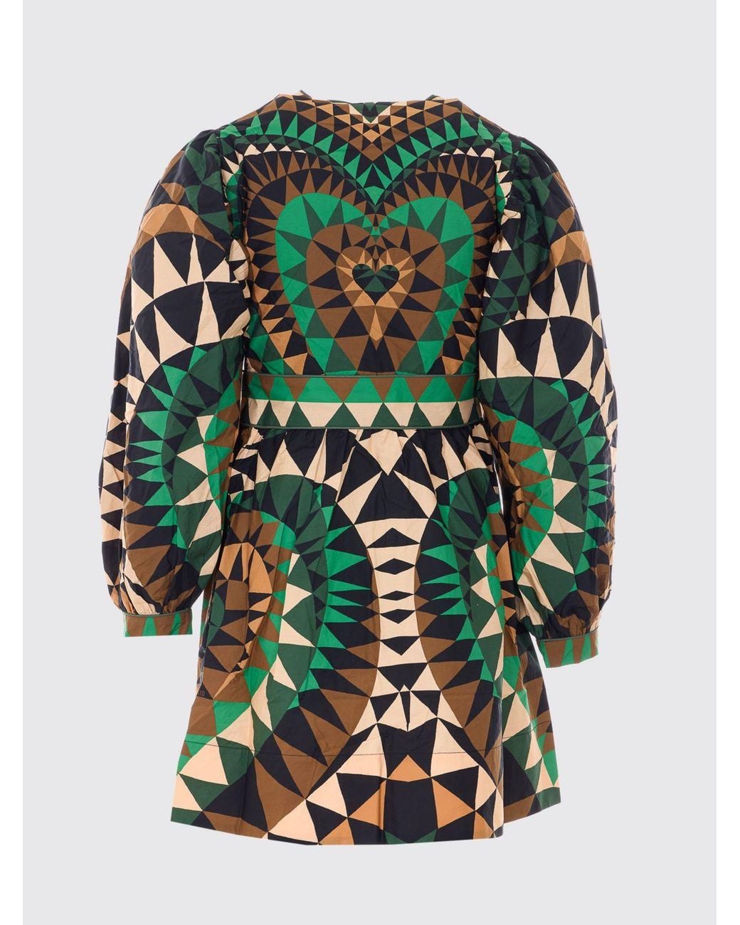 Farm Rio Green Heart Deco Mini Dress