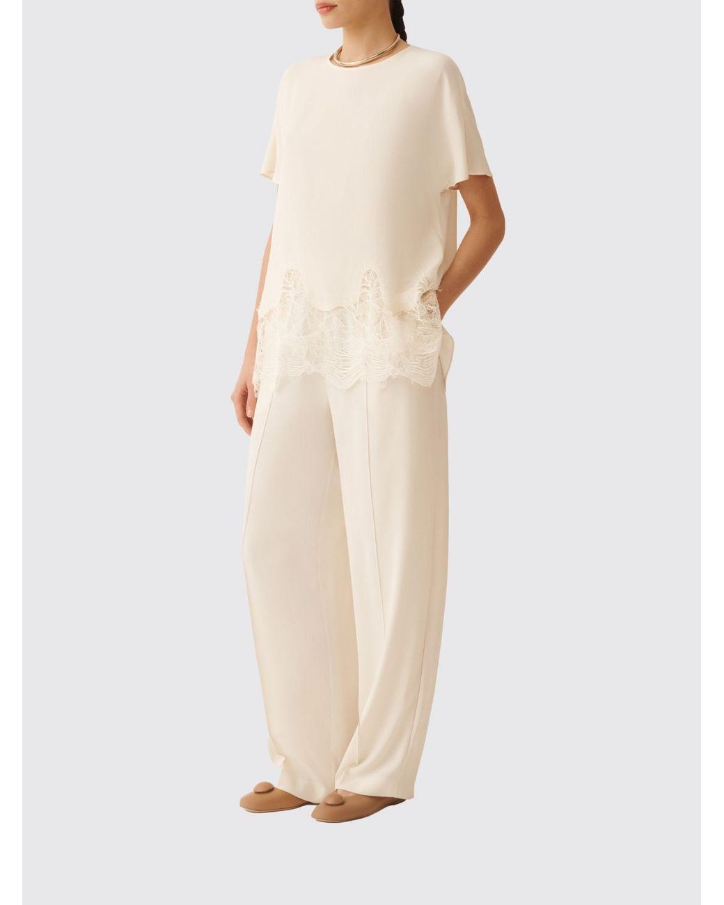 Fabiana Filippi Natural Linen Blend Palazzo Trousers