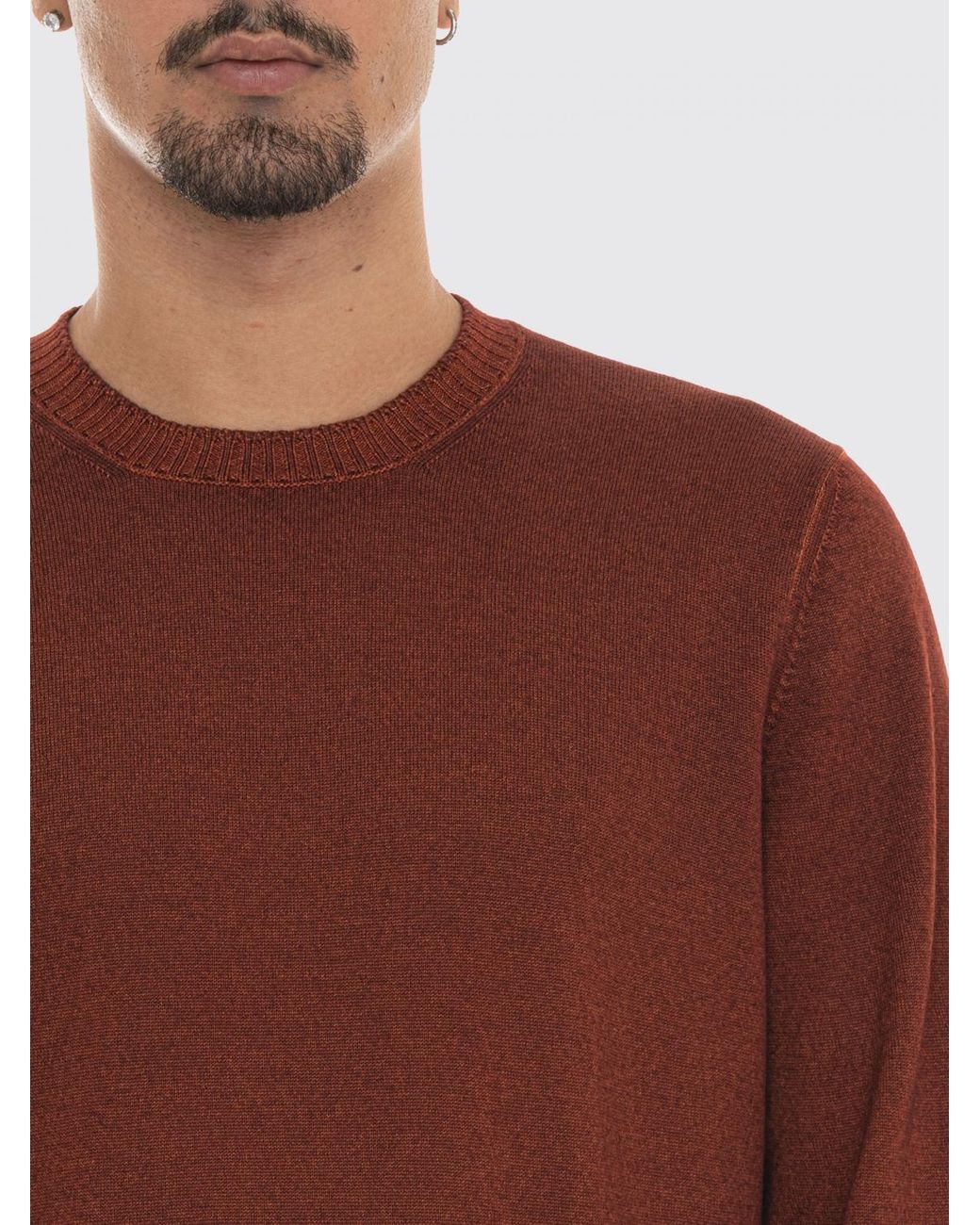 Fay Brown Crewneck Jumper for men