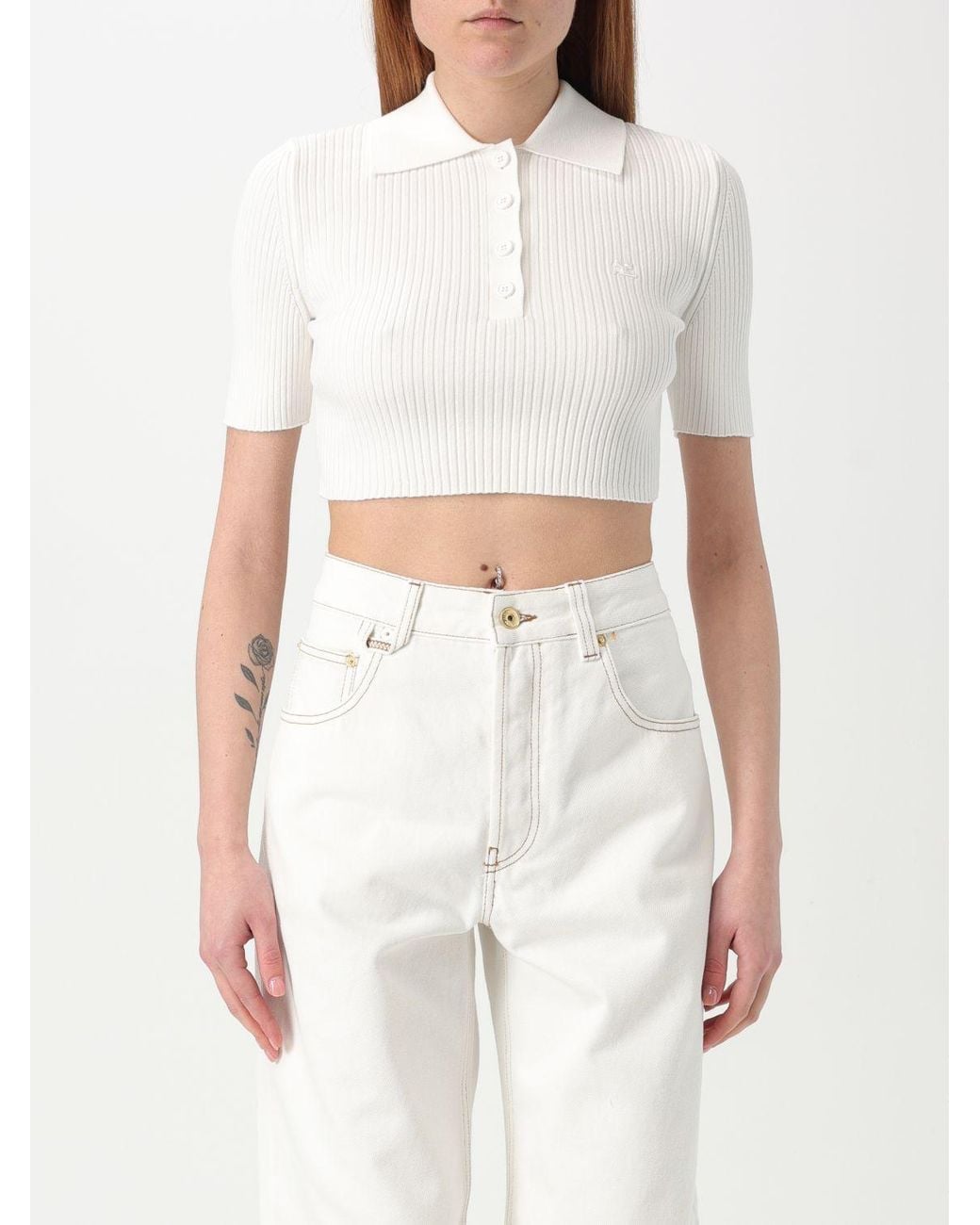 CourrÈ Ges Polo Mujer Courreges de color White